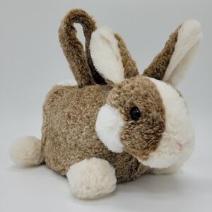DanDee Plush Bunny Rabbit Easter Basket Decor Toy Brown Cream White Soft